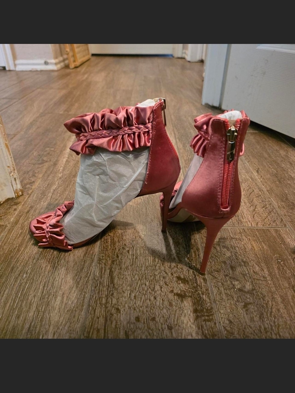 Sam Edelman Sawyer Ruffle Trim High Heel Sandal - Picture 7 of 7